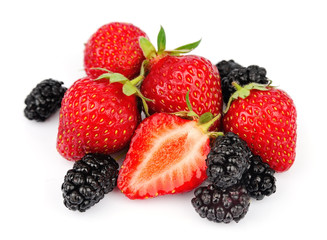 berries of strawberry and mulberry