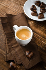 Coffee and chocolate hearts