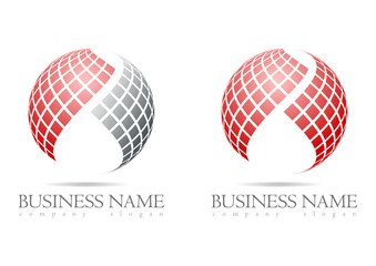 Business logo 3D red sphere design - 48910457