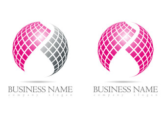 Business logo 3D pink sphere design - 48910458