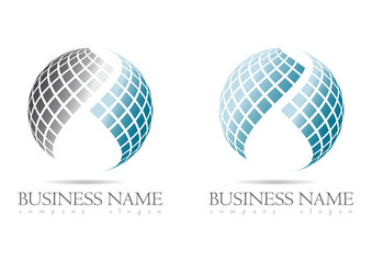 Business logo 3D blue sphere design - 48910459