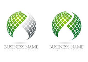 Business logo 3D green sphere design - 48910474