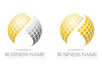 Business logo 3D gold sphere design - 48910475