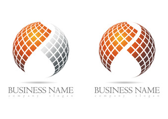 Business logo 3D metal sphere design - 48910478
