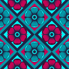 Fashion pattern with abstract flowers