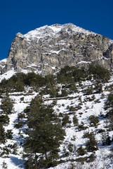 Snowy mountain peak at the Maritime Alps