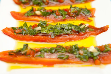 Red peperoni close up