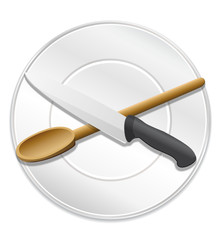 Icône cuisine. Icône plat, recette ou chef.