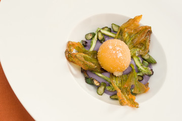 closeup of fried yolk