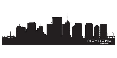 Obraz premium Richmond, Virginia skyline. Detailed city silhouette