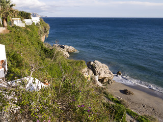 Fototapeta na wymiar Nerja senny hiszpańskim kurorcie na Costa Del Sol