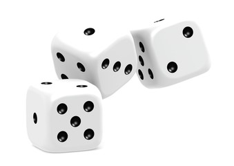 Three white dices