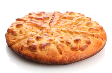 tasty homemade pie, isolated on white