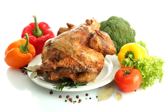 Tasty whole roasted chicken