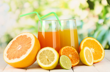Lots ripe citrus with juices