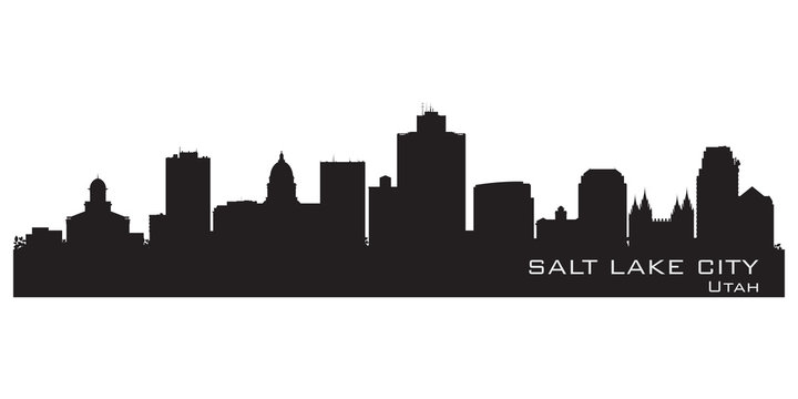 Salt Lake City, Utah skyline. Detailed city silhouette