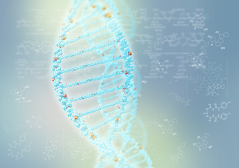 DNA helix against the colored background