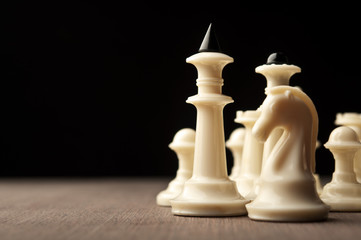 white chess pieces