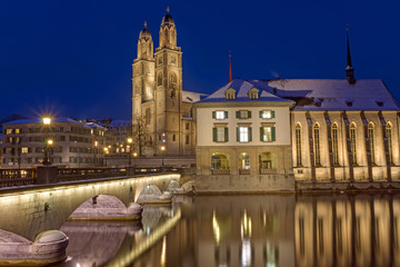 The river and the Minster in Zurich