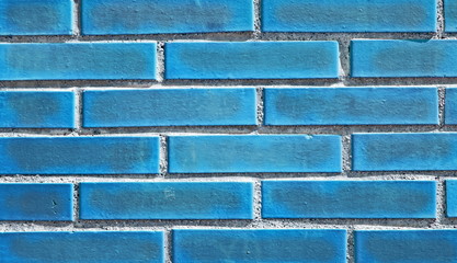 Backsteinwand blau