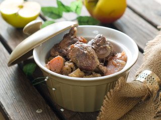 stew with vegetables and apple
