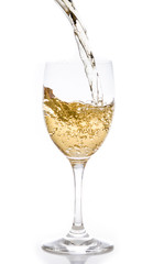 Pouring of white wine
