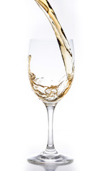 Pouring of white wine
