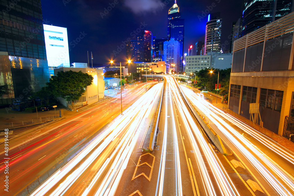 Wall mural traffic city night