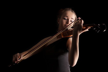 Young woman playing violin