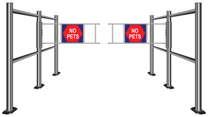 Fototapeta premium Turnstile prohibiting pets