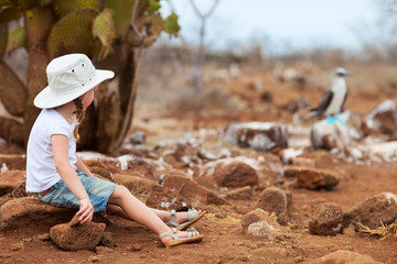 Little girl at Galapagos islands