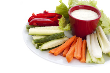 fresh vegetables and dip