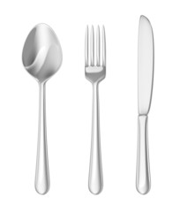 Cutlery set. Spoon, fork, knife.