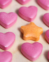 colorful sugar hearts