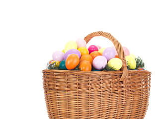 Easter eggs in a basket
