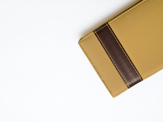 Light brown notebook cover isolated on white background