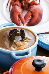 Sea food - lobster and French fish soup