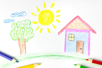 Eigenheim Kinderzeichnung
