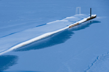 calm jetty in winter