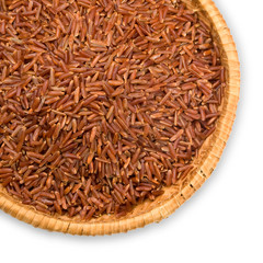 plate with long-grain red rice
