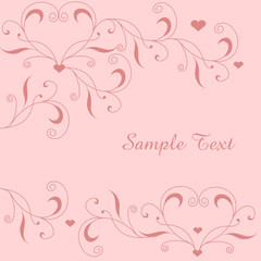 Floraler Hintergrund mit Herz in Rosa