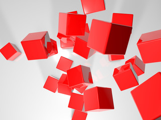 red cube background