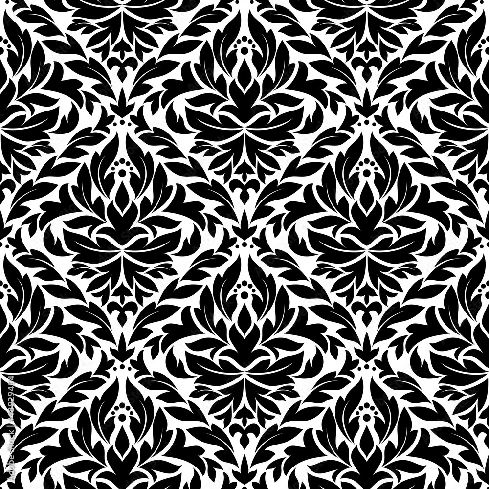 Poster Damask vintage seamless pattern background