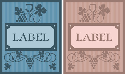 Wine labels in retro style