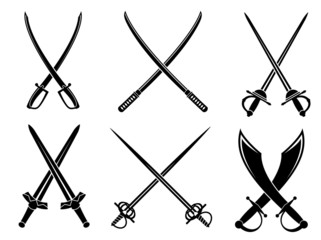 Swords, sabres and longswords set