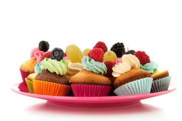 Fruit cupcakes on serve plate