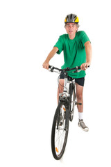 Obraz premium Man on bike in studio