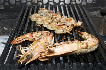 Королевские креветки на гриле