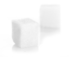 Studio photography of a lump sugar isolated on white background