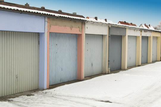 group of garages